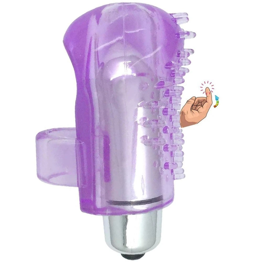 Finger Vibe Silicone Tırtıklı Parmak Vibratör Purple