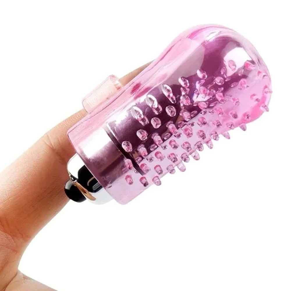 Finger Vibe Silicone Tırtıklı Parmak Vibratör Pink