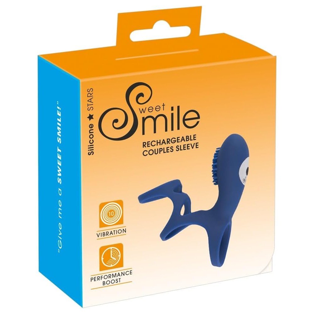 Sweet Smile Rechargeable Couples Sleeve Titreşimli Penis Halkası