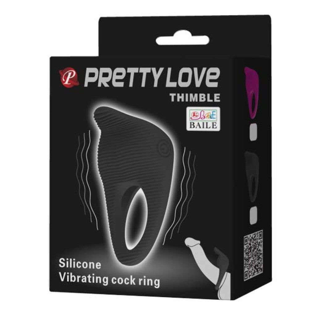 Pretty Love Thimble Vibrating Clitoral Cock Ring Titreşimli Penis Halkası BI-210142