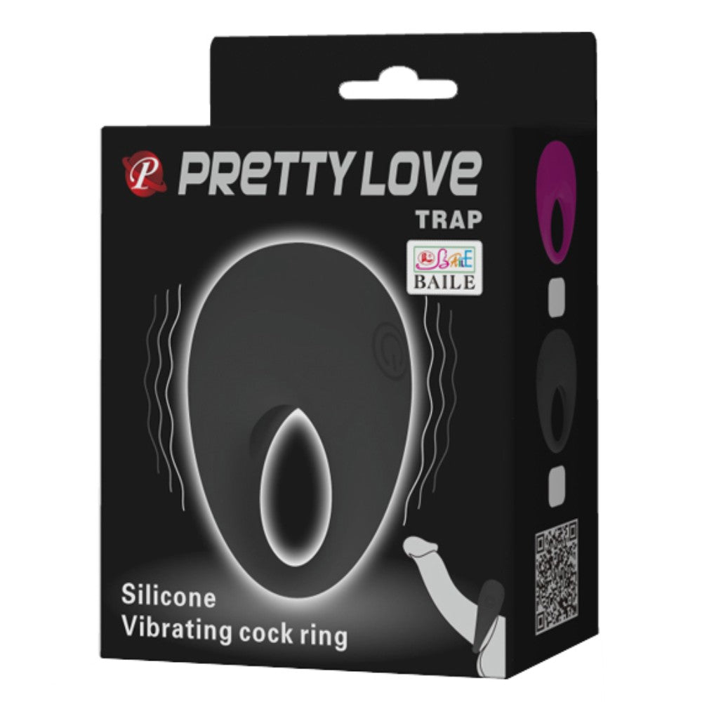 Pretty Love Trap Vibrating Clitoral Cock Ring Titreşimli Penis Halkası BI-210140