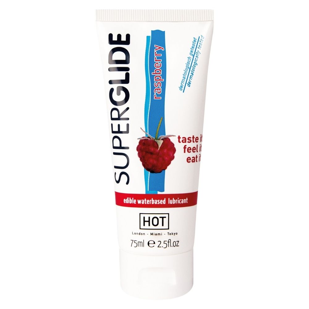 Hot Products Edibles Superglide Lube 75 ml Ahududu Aromalı Kayganlaştırıcı Oral Jel
