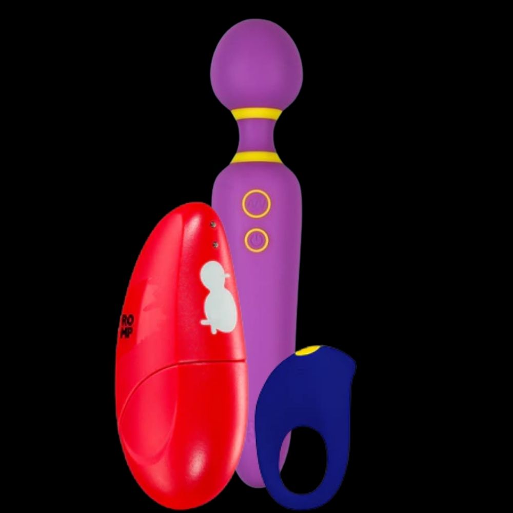Romp Pleasure Kit Çiftlere Özel Vibratör ve Penis Halkası Set