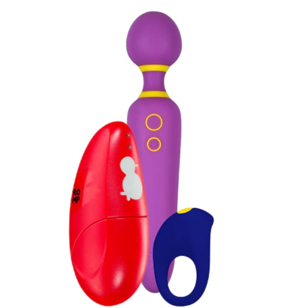 Romp Pleasure Kit Çiftlere Özel Vibratör ve Penis Halkası Set