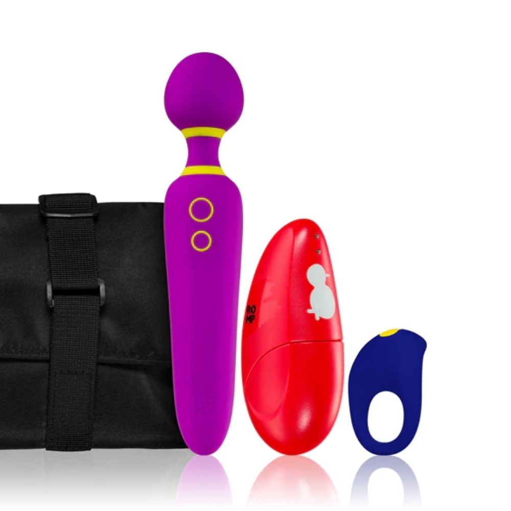 Romp Pleasure Kit Çiftlere Özel Vibratör ve Penis Halkası Set