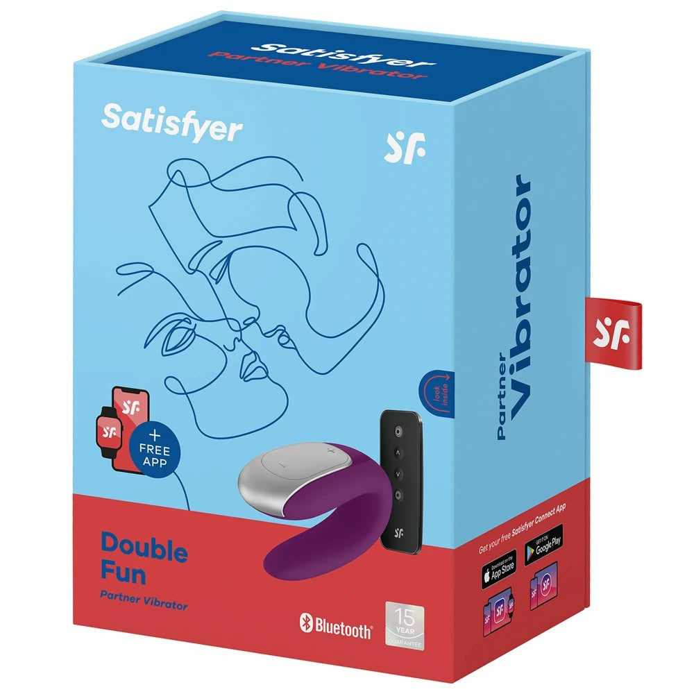 Satisfyer Double Fun Telefon Kontrollü Partner Vibrator Purple