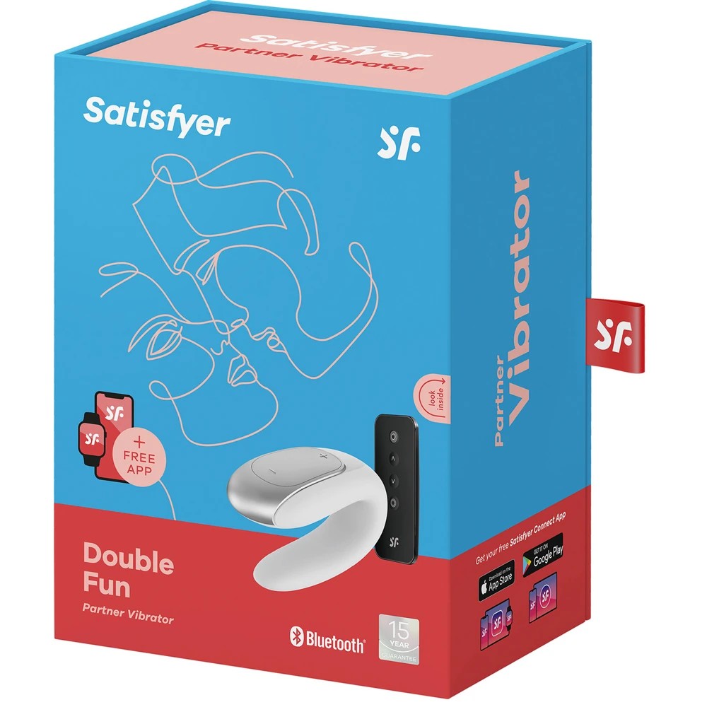 Satisfyer Double Fun Telefon Kontrollü Partner Vibrator White