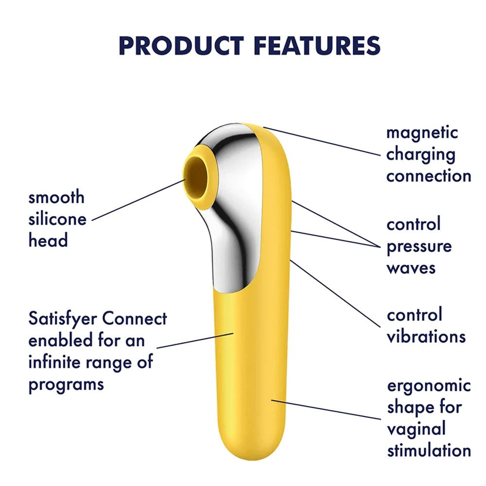 Satisfyer Dual Love Telefon Kontrollü Emiş Güçlü Vibratör Yellow