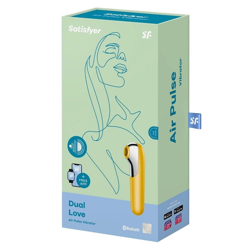 Satisfyer Dual Love Telefon Kontrollü Emiş Güçlü Vibratör Yellow