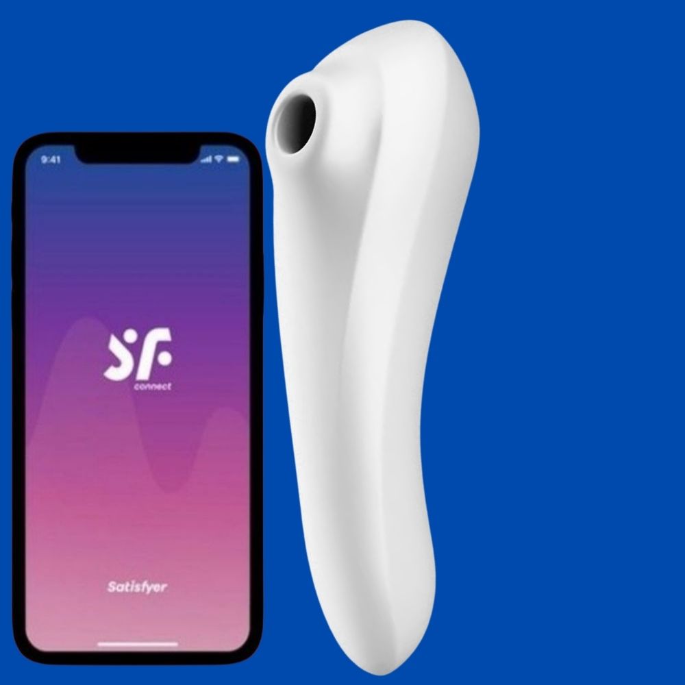 Satisfyer Dual Pleasure Telefon Kontrollü Emiş Güçlü Vibratör White