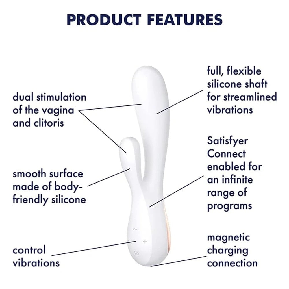 Satisfyer Mono Flex Telefon Kontrollü Tavşan Vibratör White