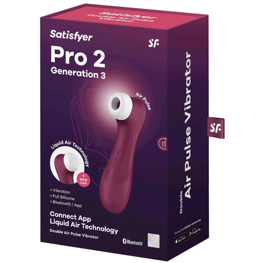 Satisfyer Pro 2 Generation 3 Pressure Wave Telefon Kontrollü Emiş Vibratör Bordeaux