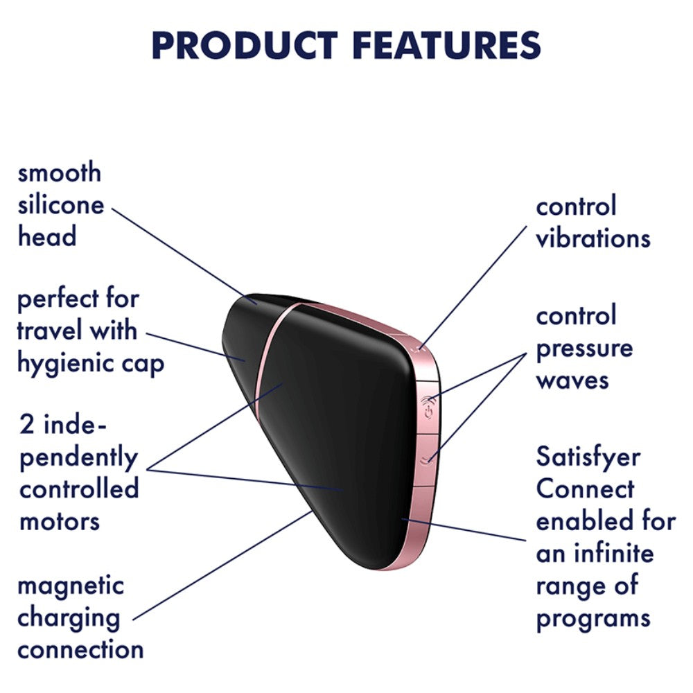 Satisfyer Love Triangle Telefon Kontrollü Emiş Güçlü Vibratör Black