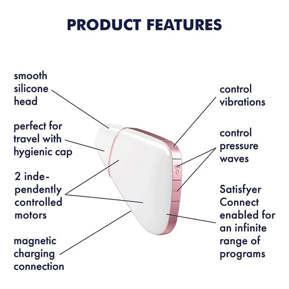 Satisfyer Love Triangle Telefon Kontrollü Emiş Güçlü Vibratör White