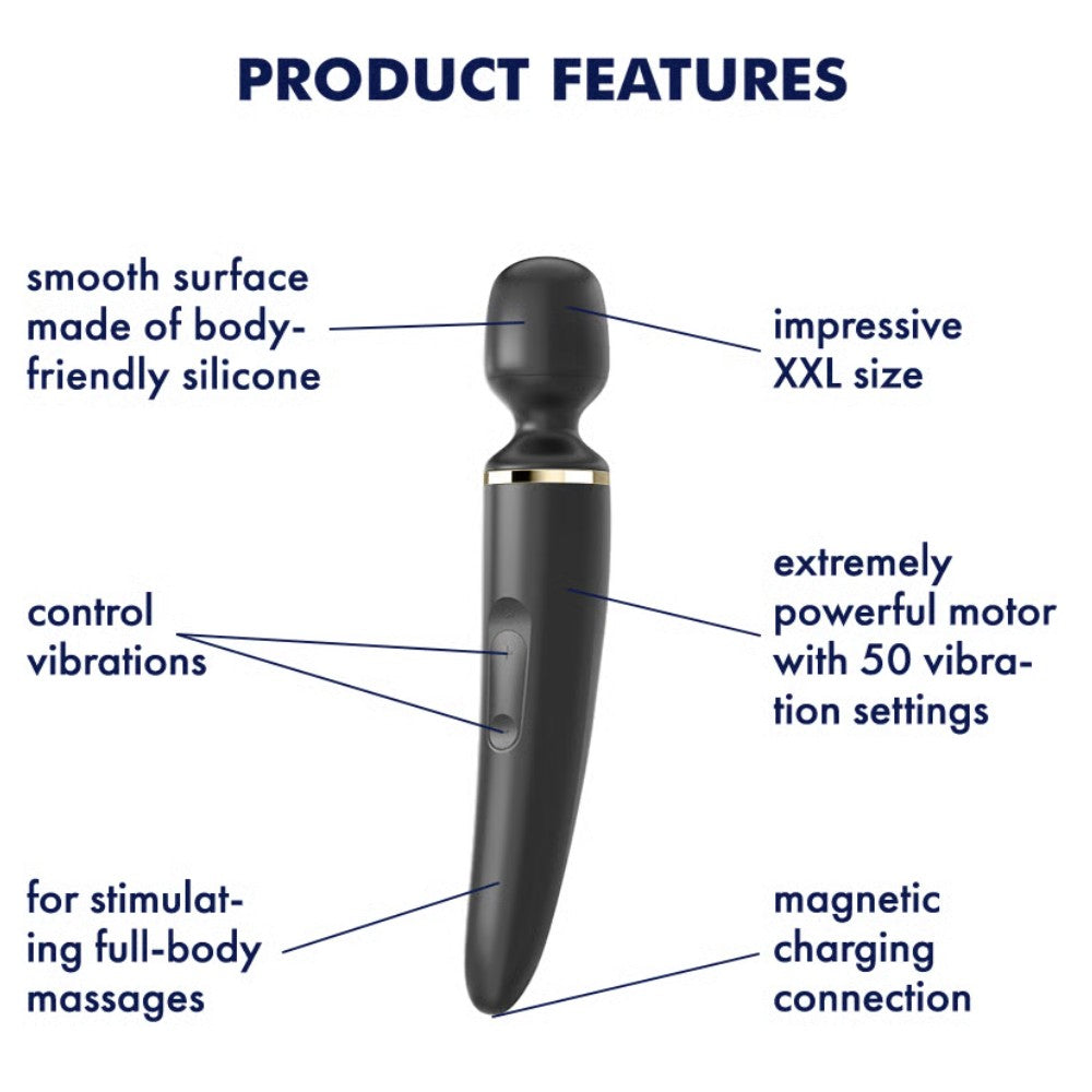 Satisfyer Wand-Er Woman 50 Mod Masaj Wand Vibrator Black