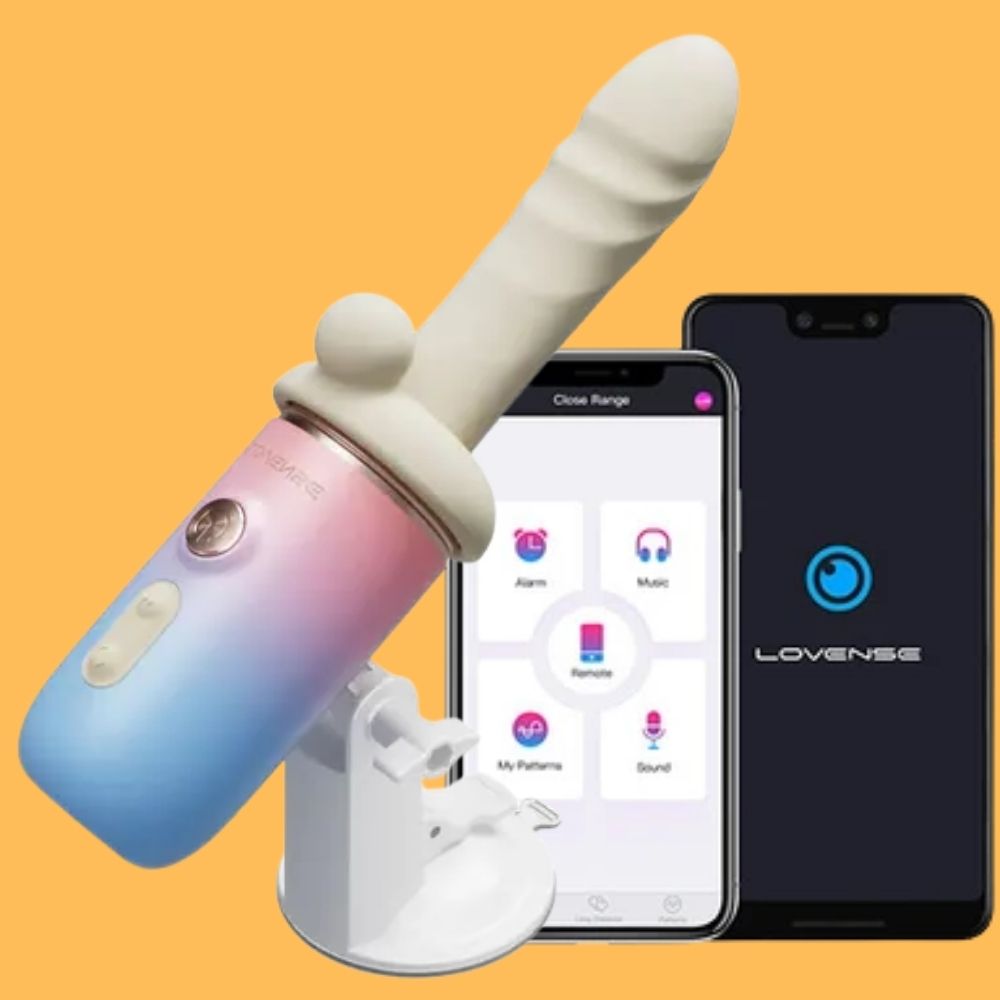 Lovense Spinel Telefon Kontrollü Isıtmalı Hareketli Dildo Seks Makinesi