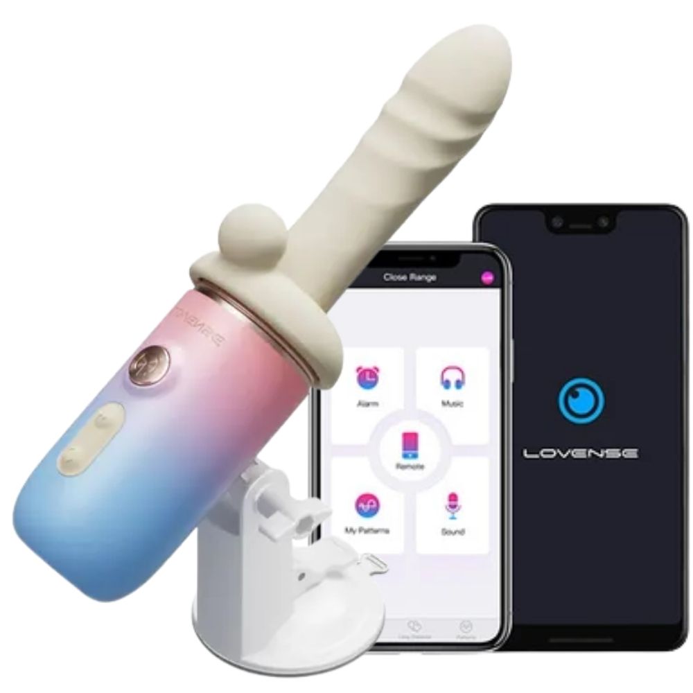 Lovense Spinel Telefon Kontrollü Isıtmalı Hareketli Dildo Seks Makinesi