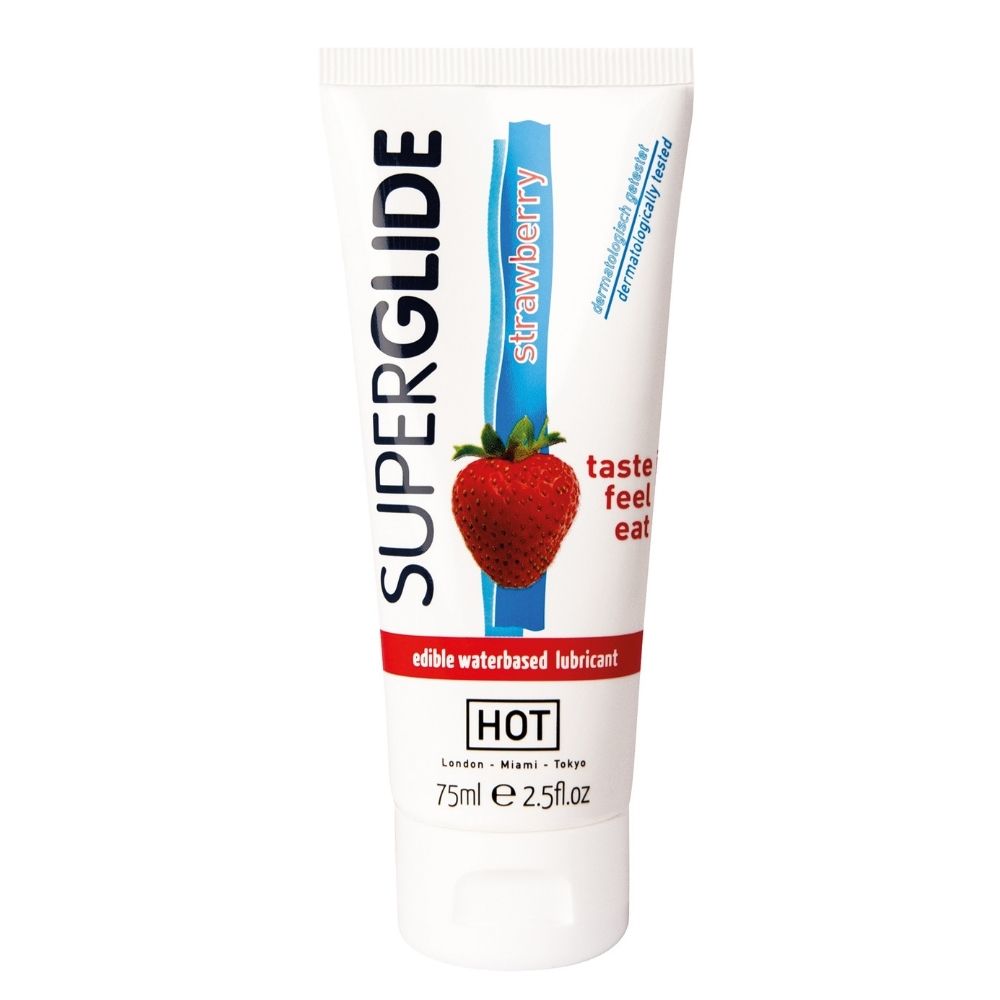 Hot Products Edibles Superglide Lube 75 ml Çilek Aromalı Kayganlaştırıcı Oral Jel