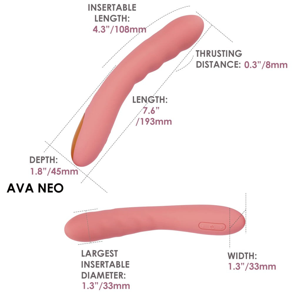 Svakom Ava Neo Interactive Thrusting Telefon Kontrollü Hareketli Vibrator Pink