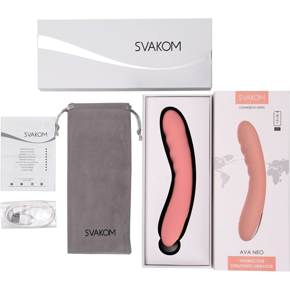 Svakom Ava Neo Interactive Thrusting Telefon Kontrollü Hareketli Vibrator Pink