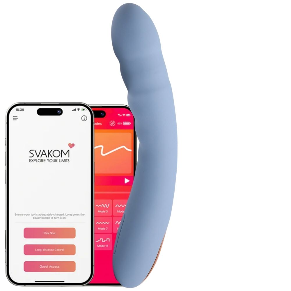 Svakom Ava Neo Interactive Thrusting Telefon Kontrollü Hareketli Vibrator Blue