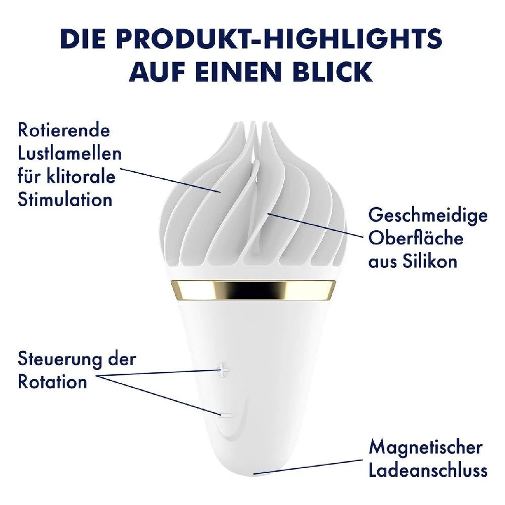 Satisfyer Sweet Treat Dönen Silikon Şarj Edilebilir Klitoral Vibratör White