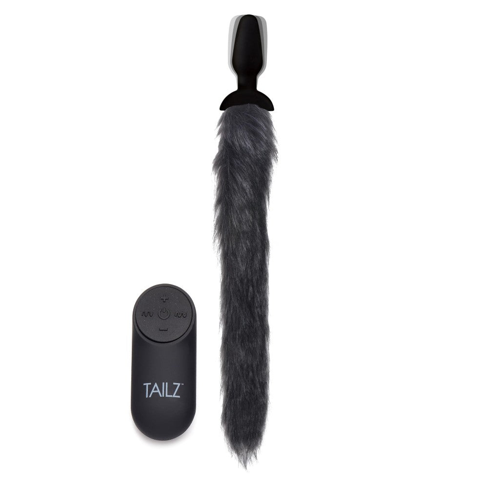 Xr Brands Tailz Fox Tail Grey Vibrating Kuyruklu Remote Control Anal Vibratör