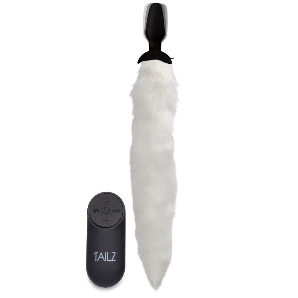 Xr Brandz Waggerz White Fox Tail Vibrating Kuyruklu Remote Control Anal Vibratör