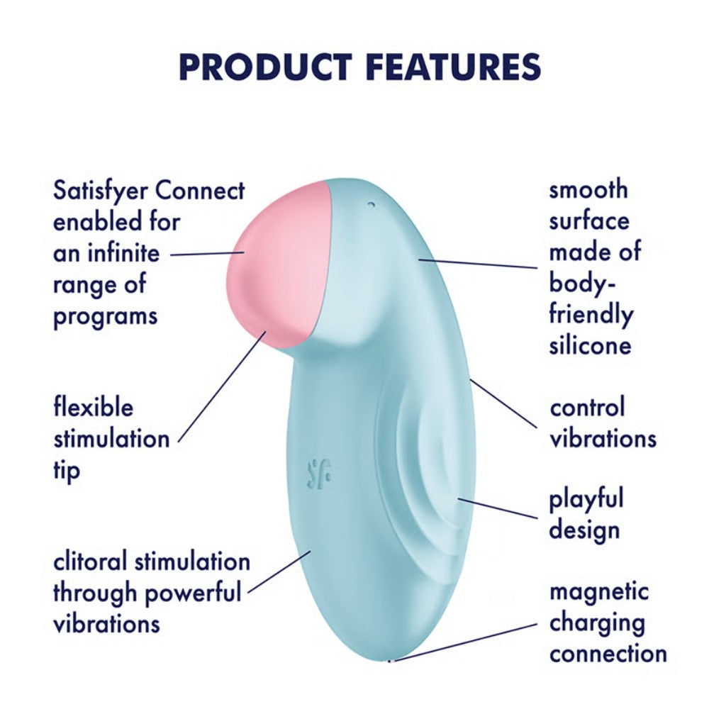 Satisfyer Tropical Tip Lay-On Telefon Kontrollü Vibratör Blue