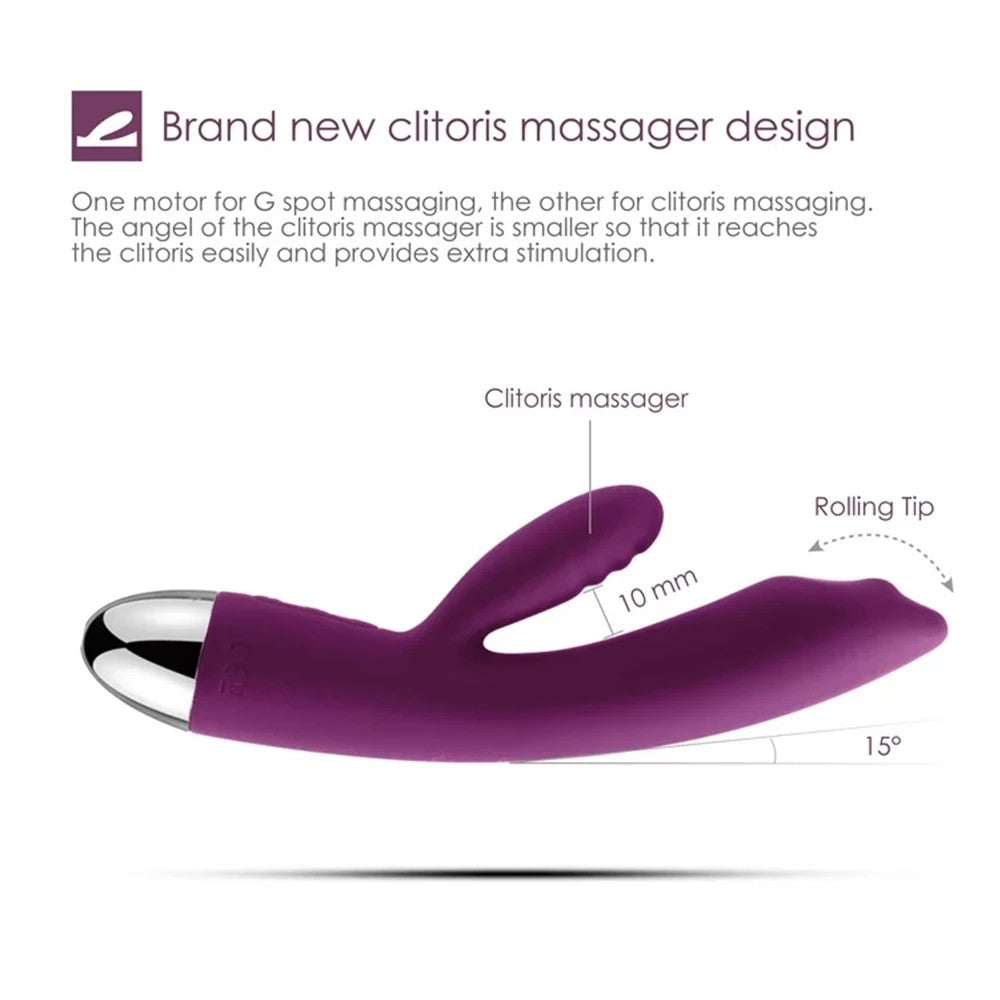 Svakom Trysta Dual-Motor Targeted Rolling-Bead G-spot Clitoris Vibrator Violet