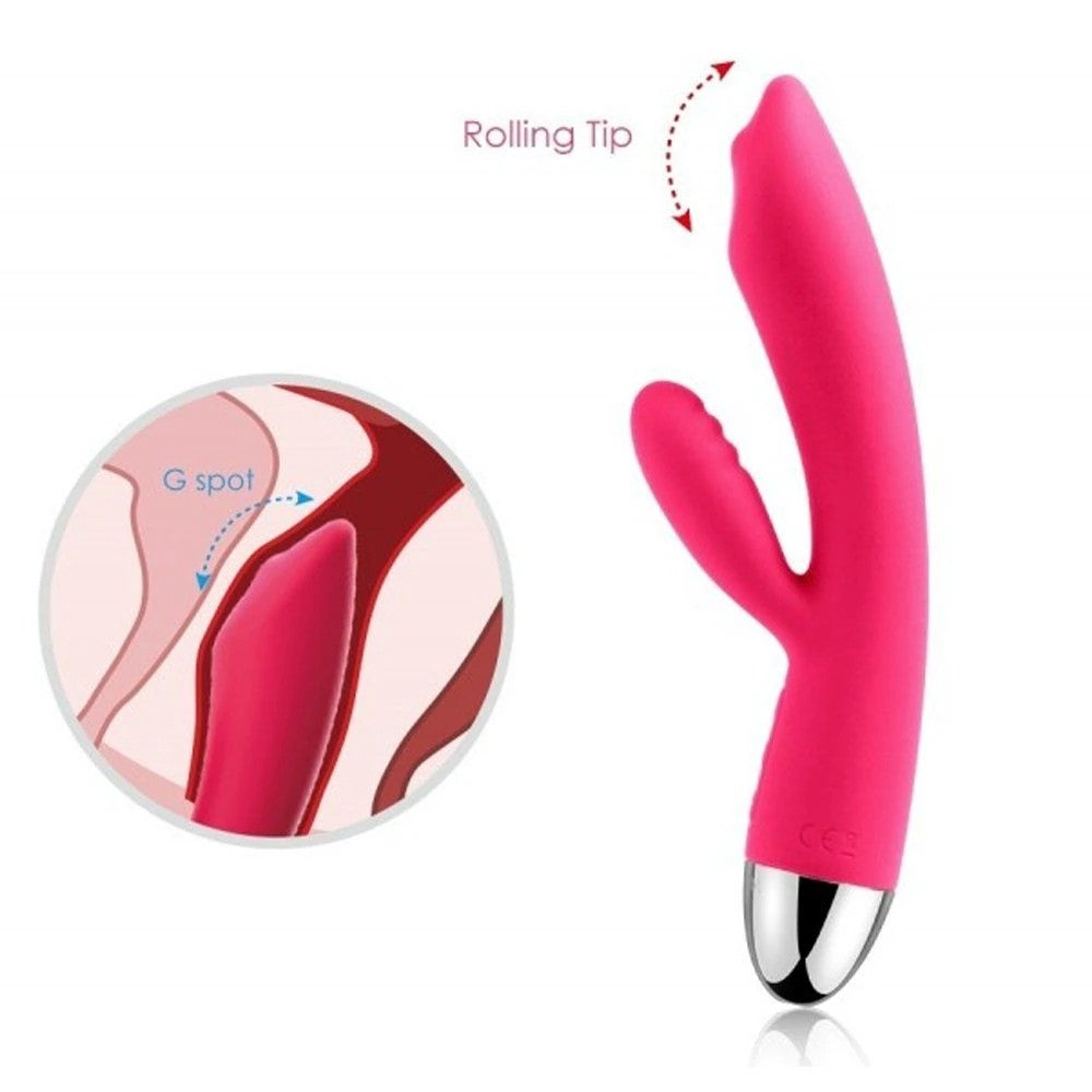 Svakom Trysta Dual-Motor Targeted Rolling-Bead G-spot Clitoris Vibrator Pink