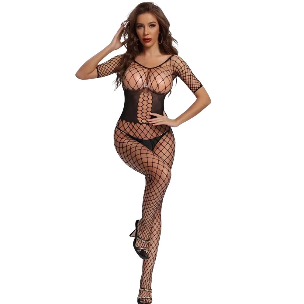 Fantasy Wear Geniş Fileli ve  Dekolteli Vücut Çorabı