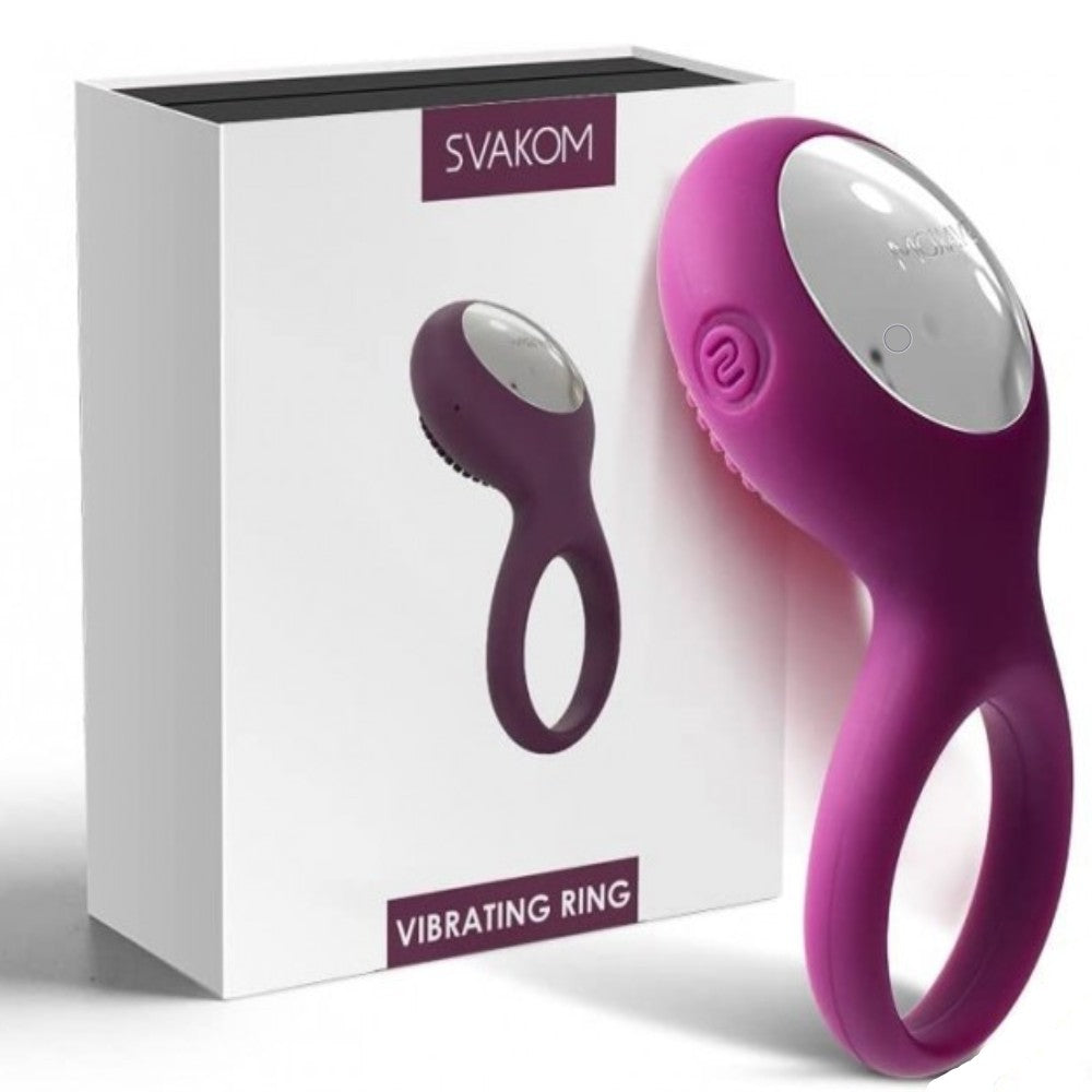 Svakom Tyler Dokulu Başlıklı Titreşimli Penis Halkası Violet