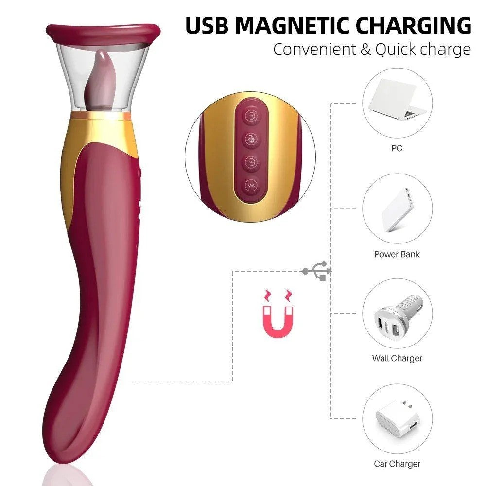 Tongue Vibe 2 in 1 G-Spot ve Dil Vibratör