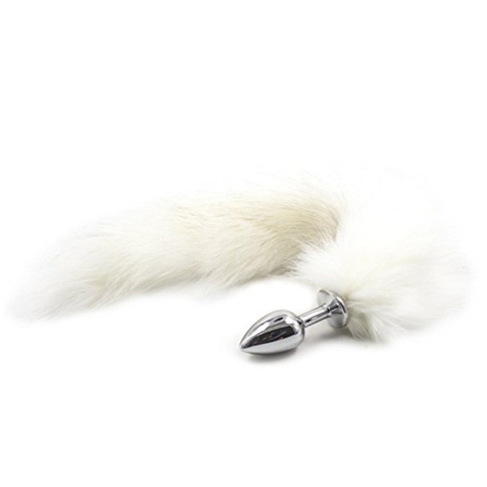Fox Tail Butt Small Metal Kuyruklu Anal Plug White