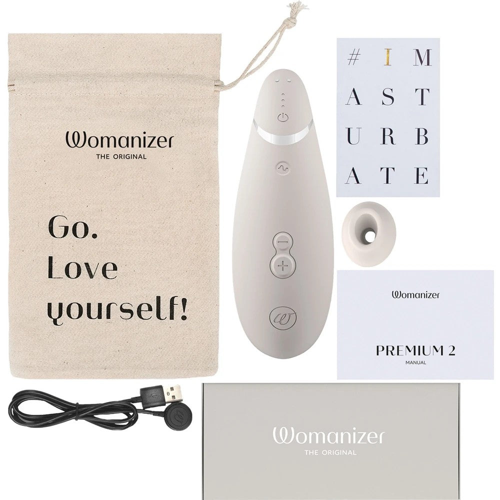 Womanizer Premium 2 Sucking Emiş Güçlü Vibratör Warm Gray